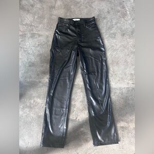 Abercrombie vegan leather curve love high rise 90s straight pants. size 25.